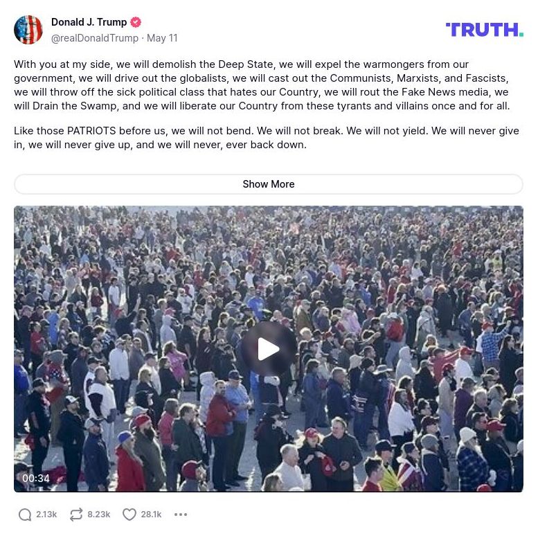 Post image from Donald Trump