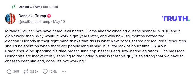 Post image from Donald Trump