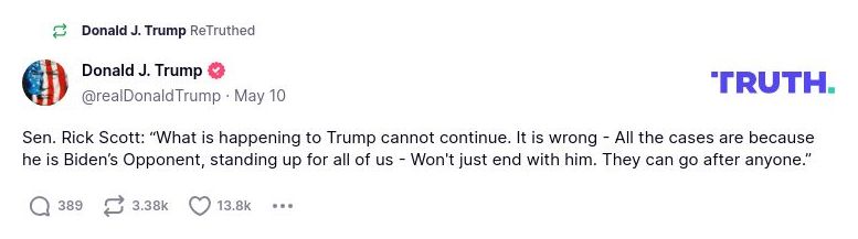 Post image from Donald Trump