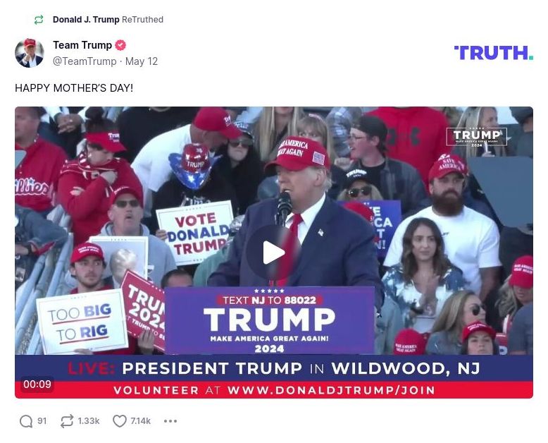 Post image from Donald Trump