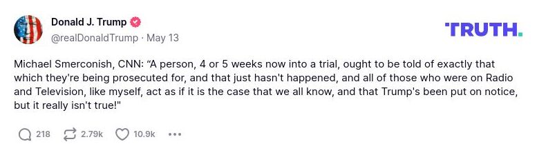 Post preview from Donald Trump