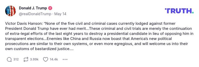 Post preview from Donald Trump