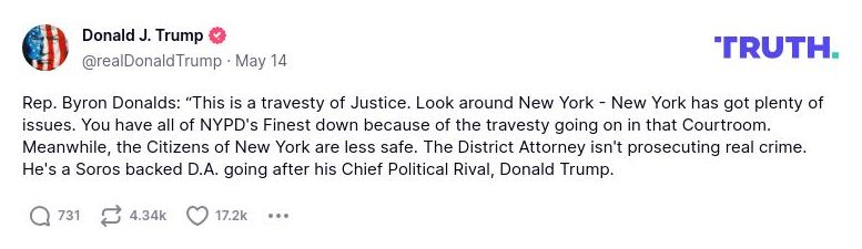 Post image from Donald Trump