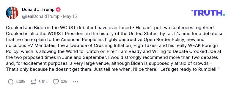 Post preview from Donald Trump