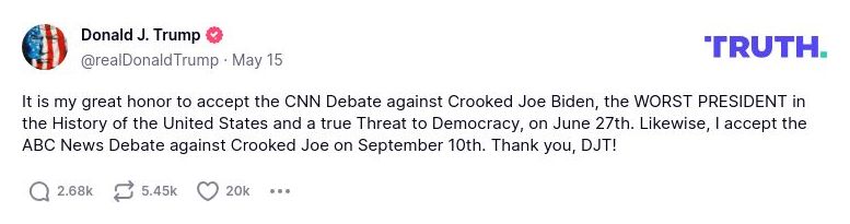 Post preview from Donald Trump