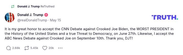 Post preview from Donald Trump