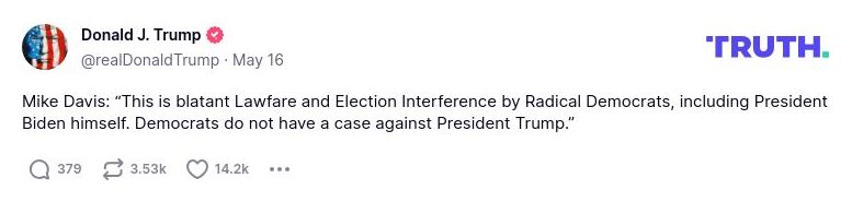 Post image from Donald Trump