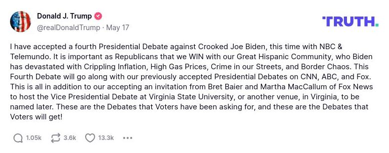 Post preview from Donald Trump