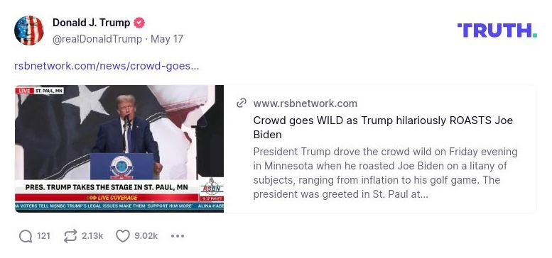 Post image from Donald Trump