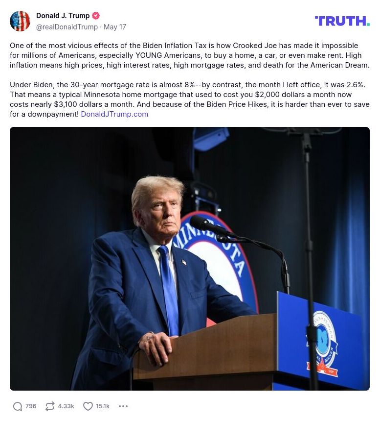 Post preview from Donald Trump