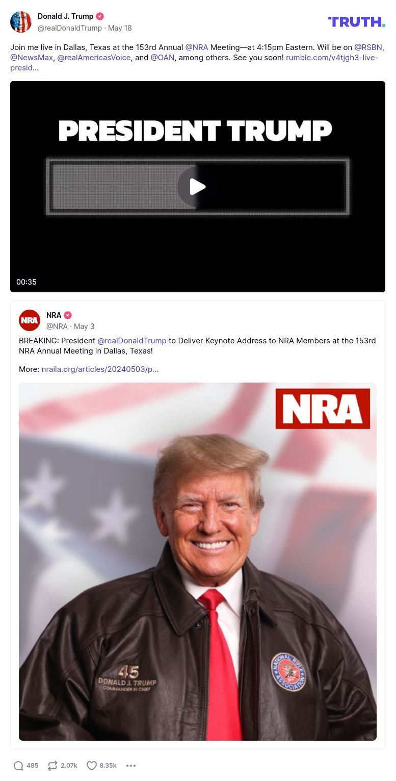 Post image from Donald Trump