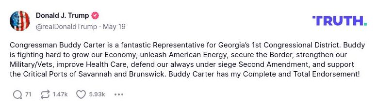 Post image from Donald Trump