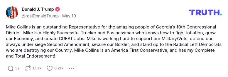 Post preview from Donald Trump