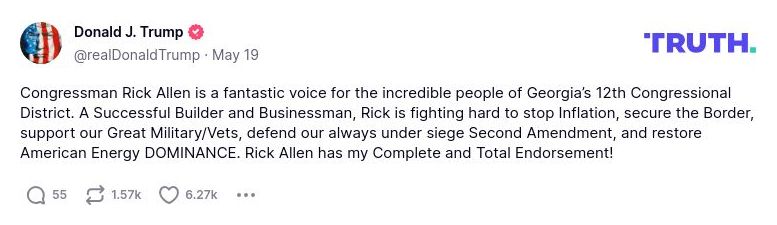 Post preview from Donald Trump