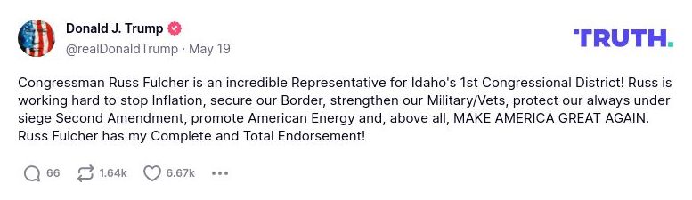 Post preview from Donald Trump