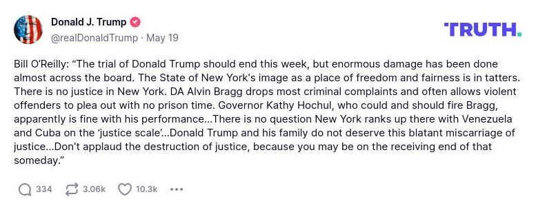 Post preview from Donald Trump