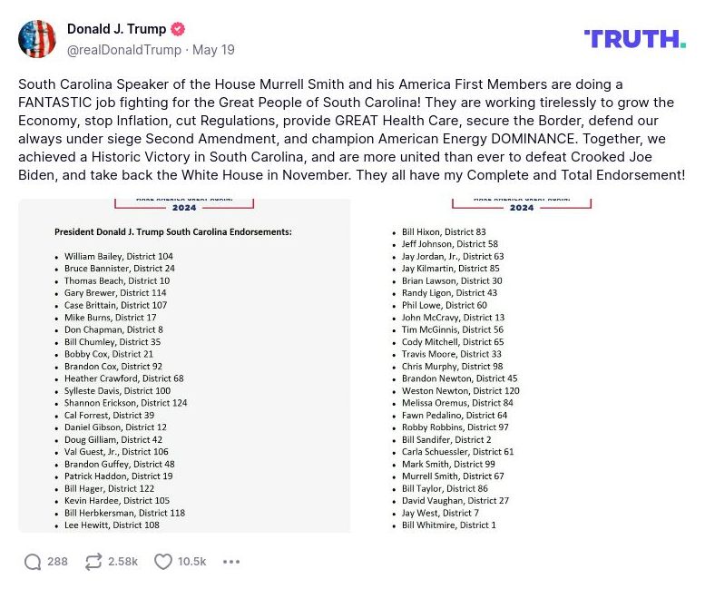 Post preview from Donald Trump