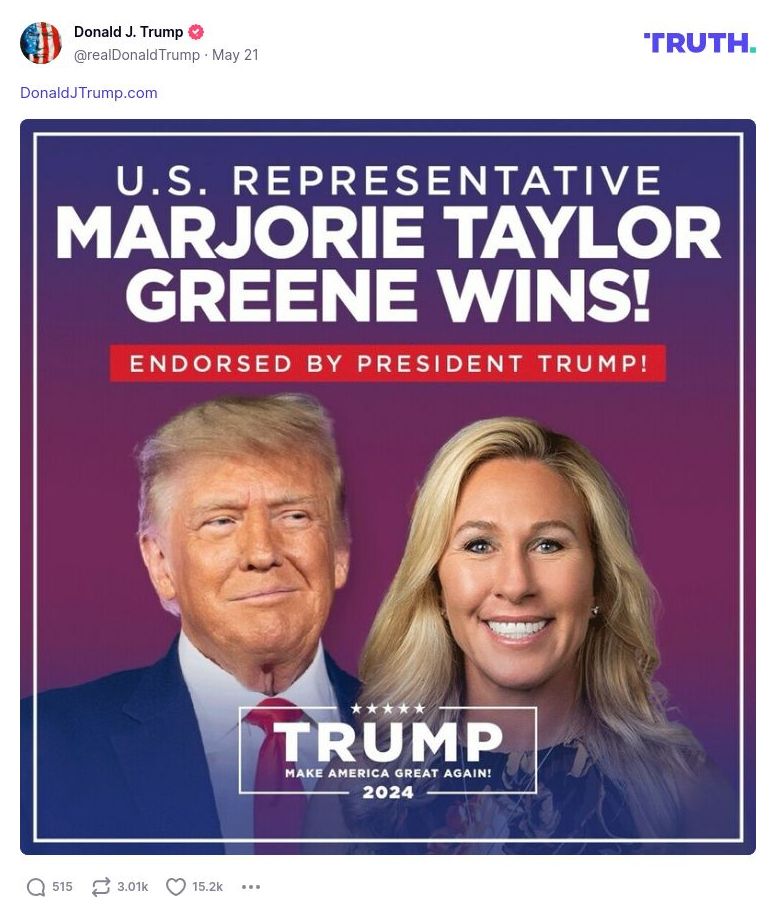 Post image from Donald Trump