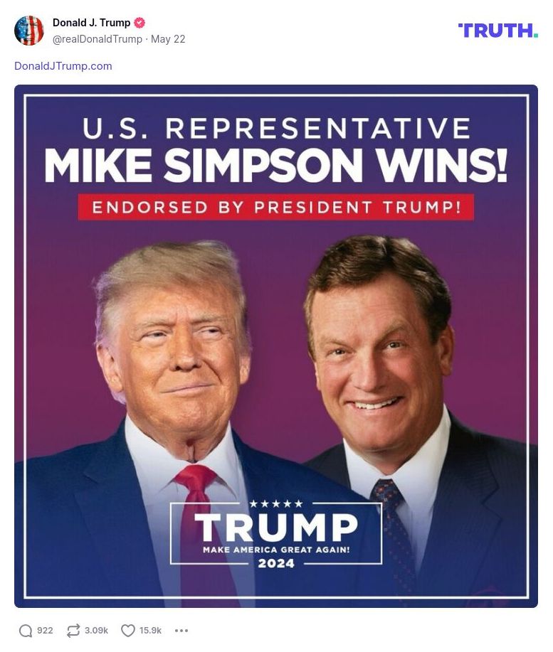 Post image from Donald Trump