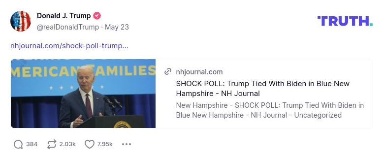 Post image from Donald Trump