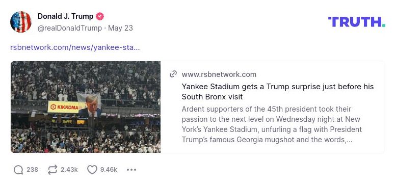 Post image from Donald Trump