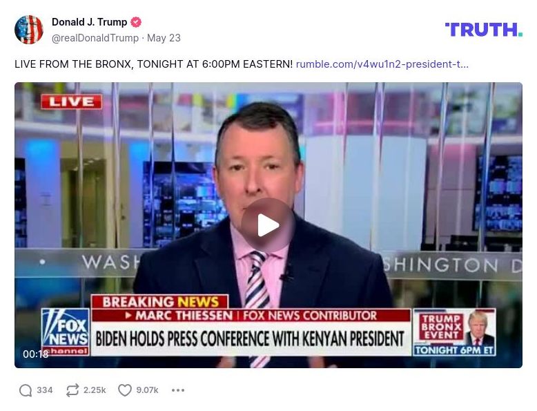 Post image from Donald Trump