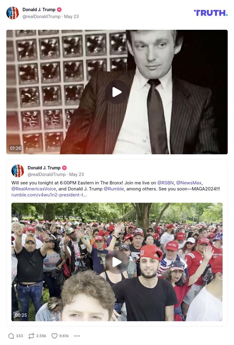 Post image from Donald Trump