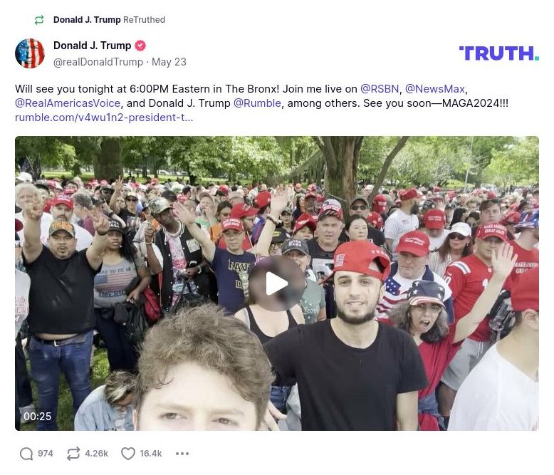 Post image from Donald Trump