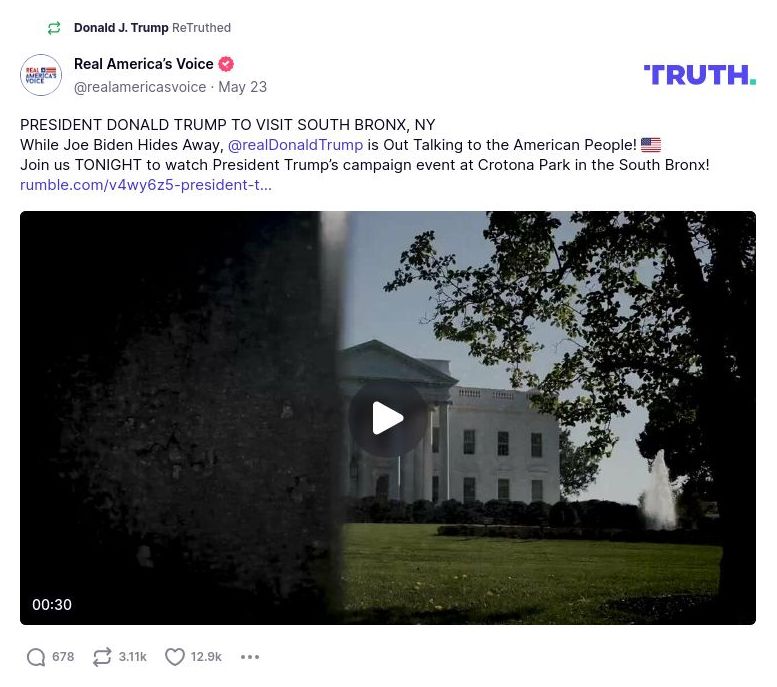 Post image from Donald Trump