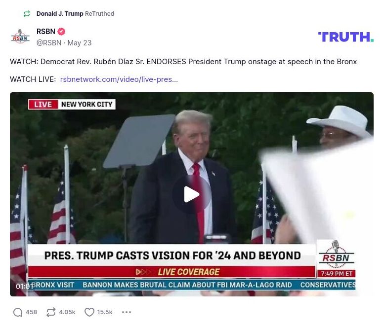 Post image from Donald Trump