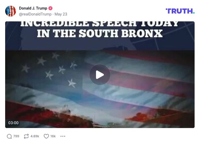 Post image from Donald Trump