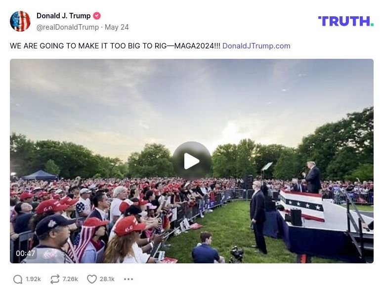 Post image from Donald Trump