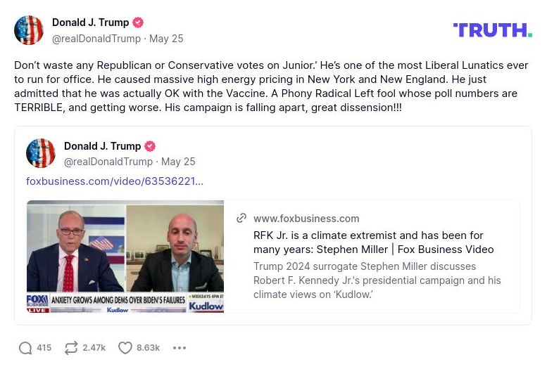 Post image from Donald Trump