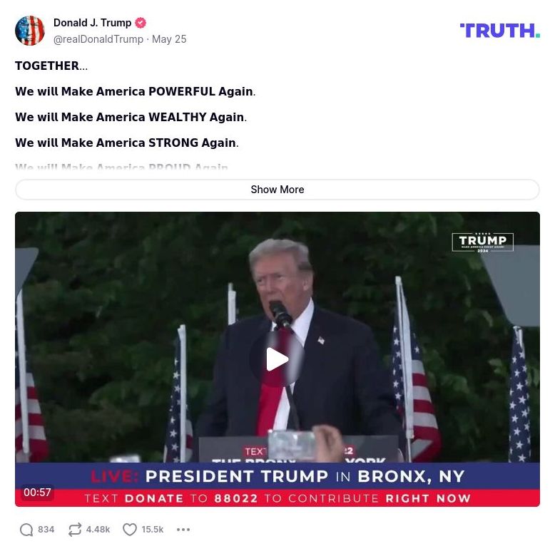 Post image from Donald Trump