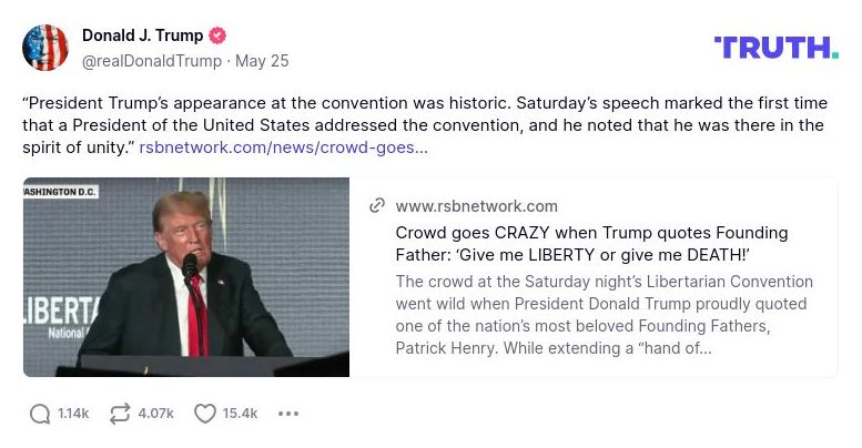 Post image from Donald Trump