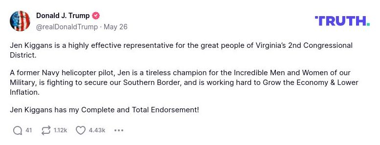 Post preview from Donald Trump