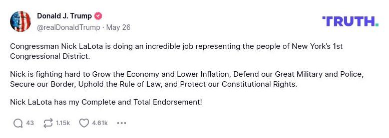 Post preview from Donald Trump