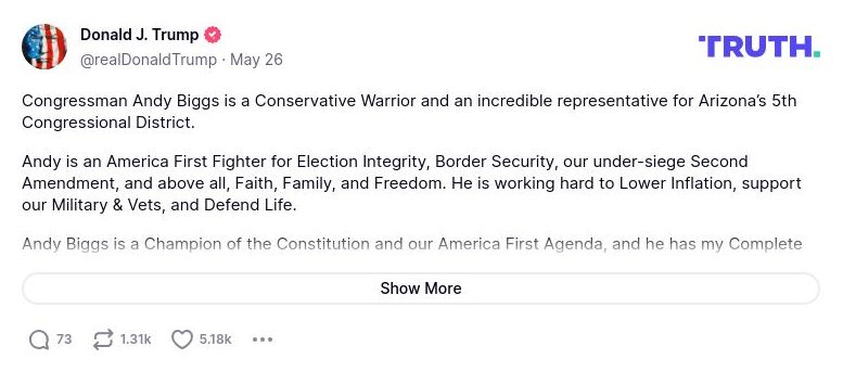 Post preview from Donald Trump