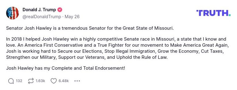 Post preview from Donald Trump