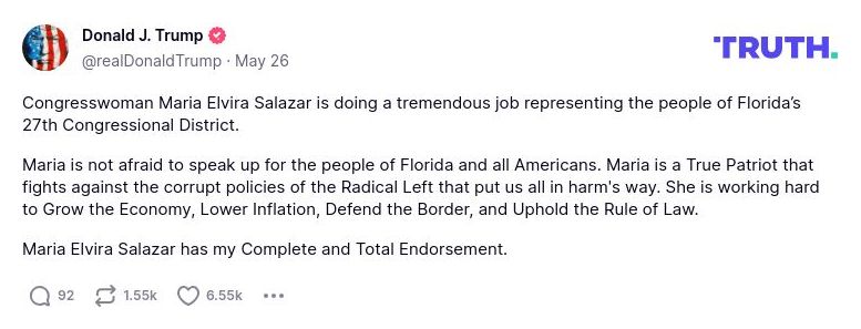 Post preview from Donald Trump