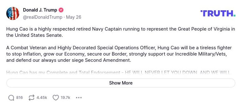 Post preview from Donald Trump