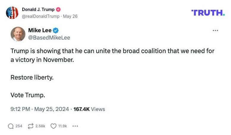 Post image from Donald Trump