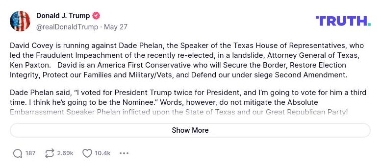 Post image from Donald Trump