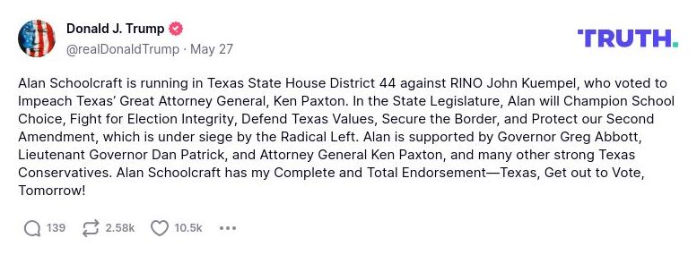 Post image from Donald Trump