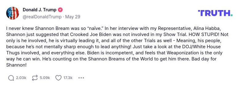 Post image from Donald Trump