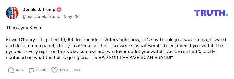 Post image from Donald Trump