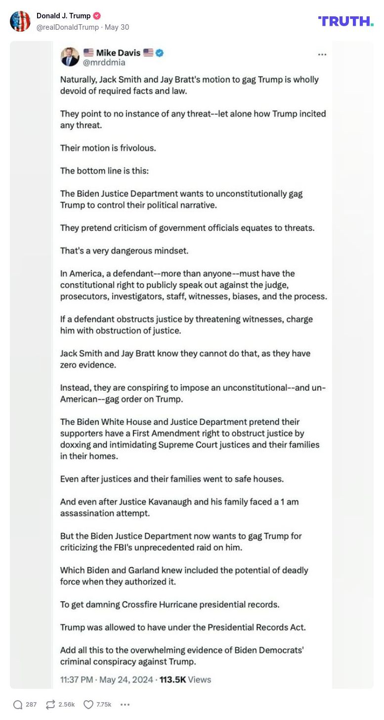 Post image from Donald Trump