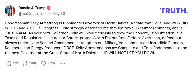 Post preview from Donald Trump