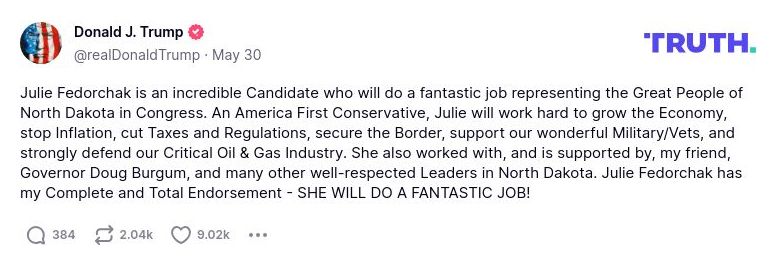 Post preview from Donald Trump