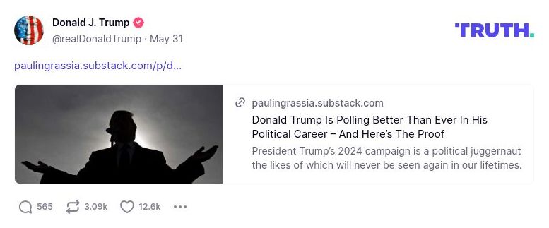 Post image from Donald Trump